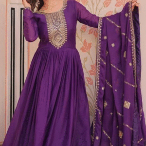 The Vintage Plum Zari Gown