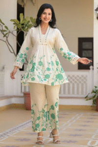 The Amethyst Mirror-Work Flared Kurta