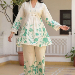 The Amethyst Mirror-Work Flared Kurta